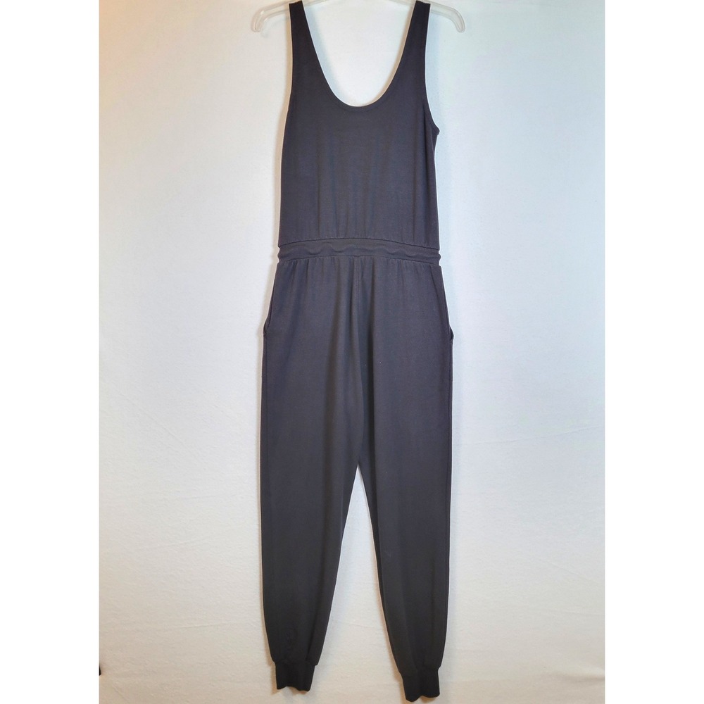 Athleta Womens Tank Pockets Jogger Jumpsuit Size XS Black Athleisure Loungewear - Picture 2 of 11